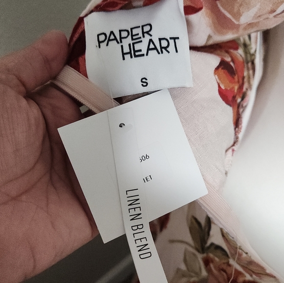 NWT Anthropologie Paper Heart Pink Floral Sleeveless Linen Midi Dress - Picture 6 of 7